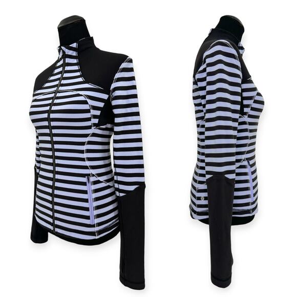 Lululemon | Size 6 | Forme Jacket Sea Stripe Polar Haze Full-Zip Sweatshirt - Picture 10 of 12